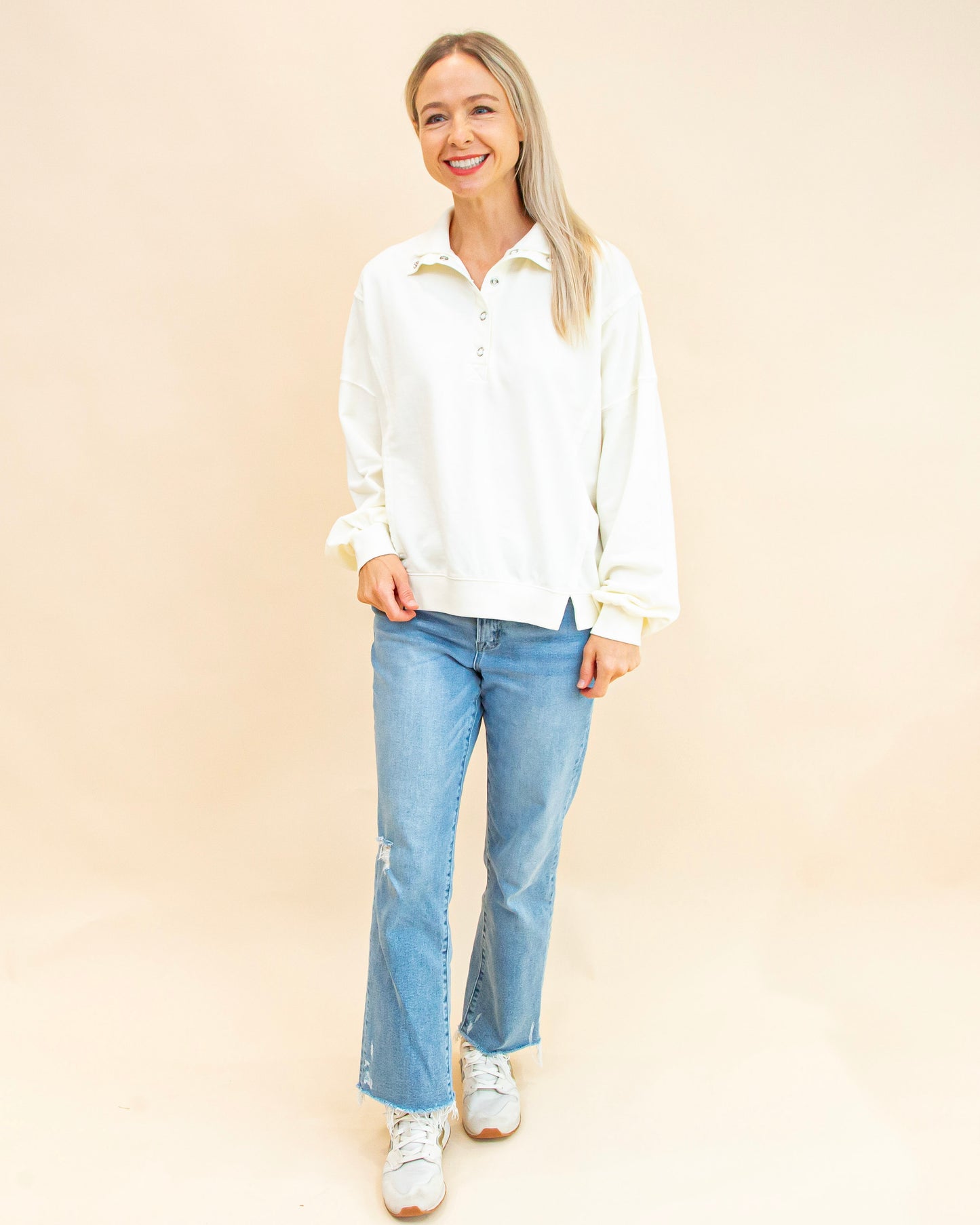In A Snap Pullover in Ivory (9062125666555)