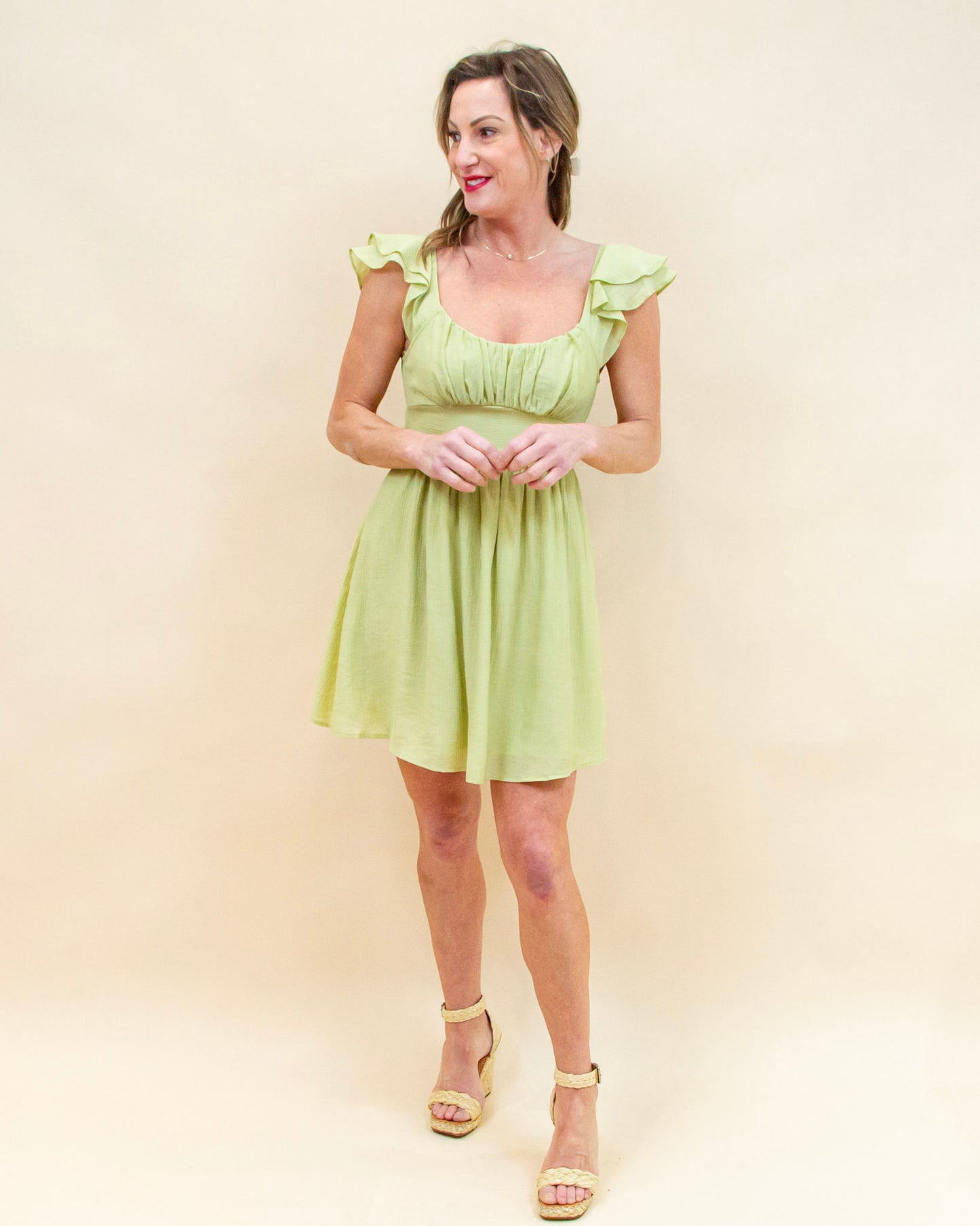 Let's Getaway Dress in Light Kiwi (8955518681339)