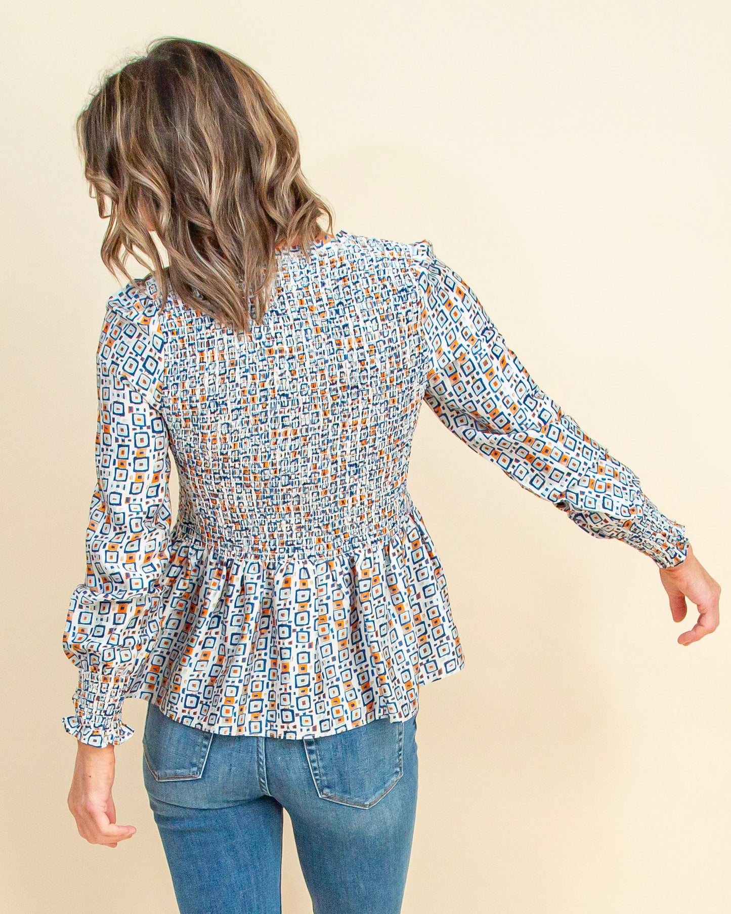 All the Right Angles Blouse in Cream (9089268482299)