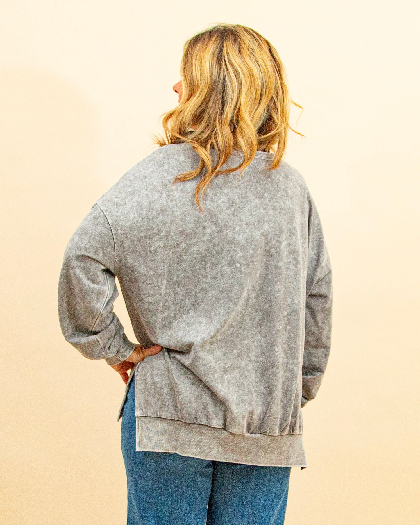 Wearing It Well Top in Charcoal (9102459896059)