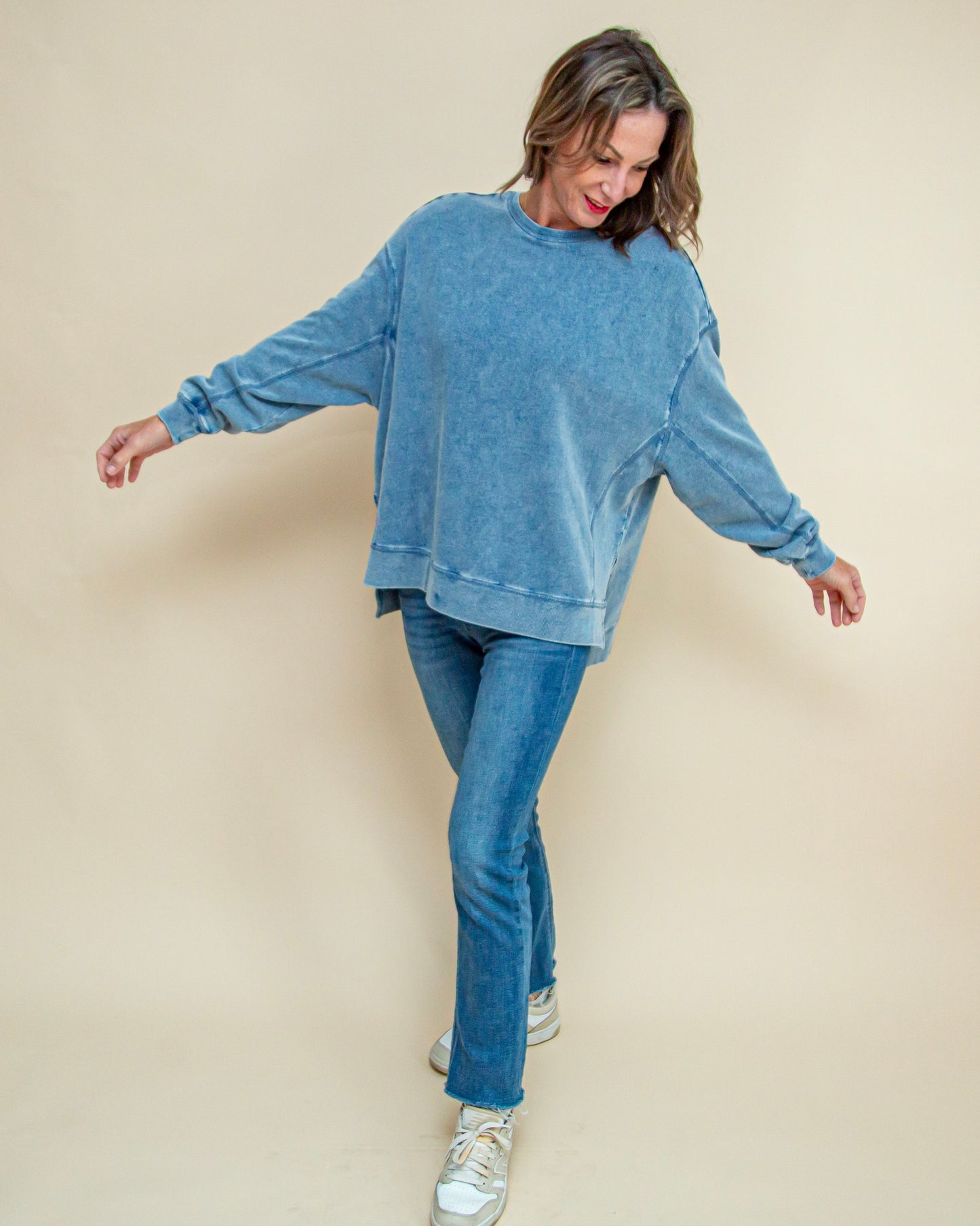 Knit Denim Modern Weekender in Medium Indigo (9104322691323)