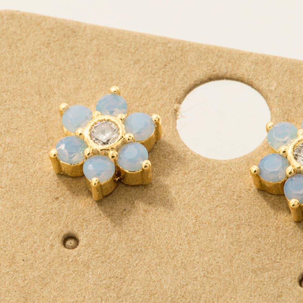 Gold Dipped Dainty Flower Stud Earrings: GBL (9090435055867)