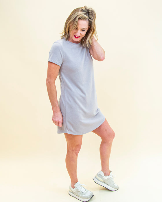 Totally Terry T-Shirt Dress in Mocha (8330507190523)