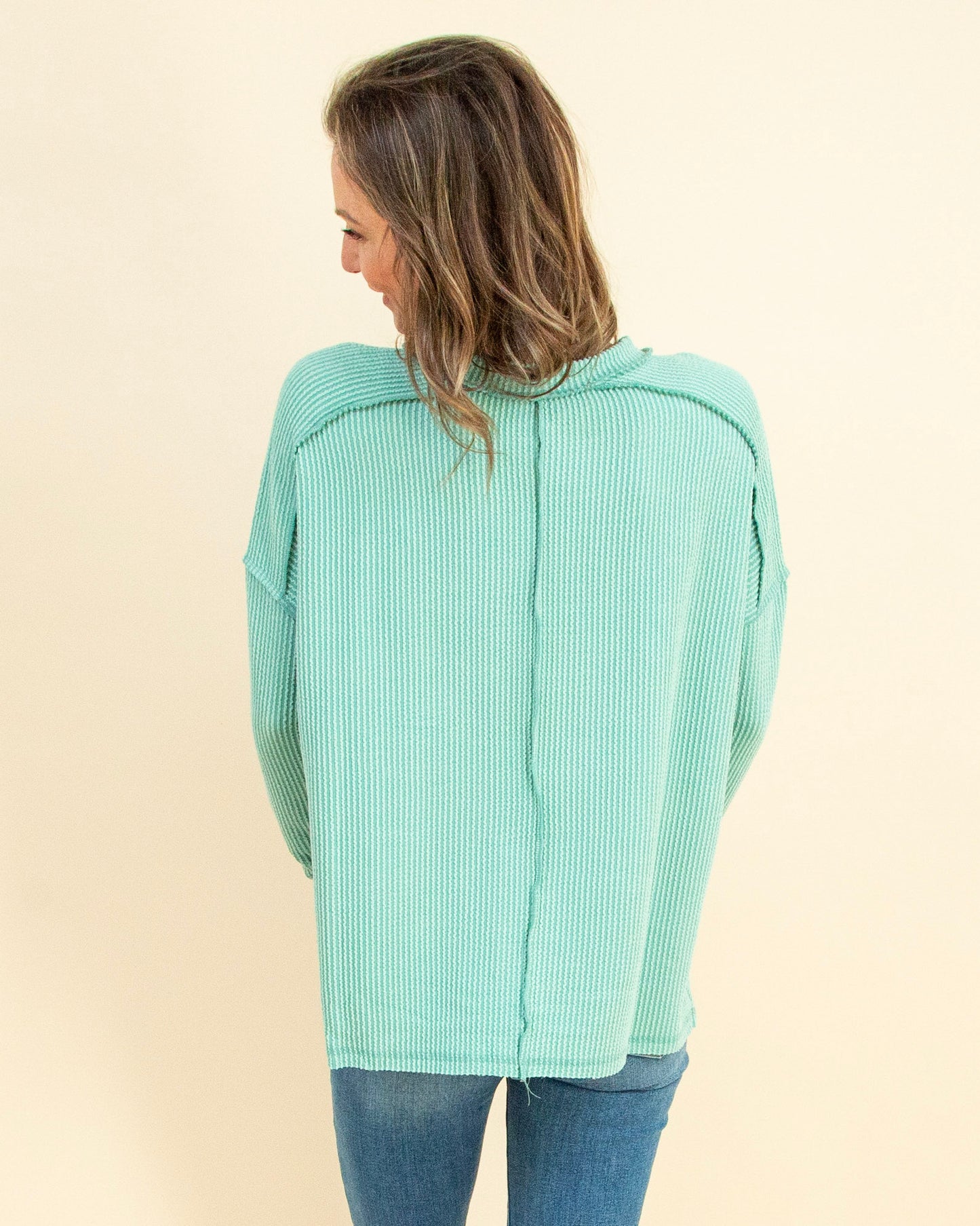 Taking It Easy Top in Light Jade (9108255703291)