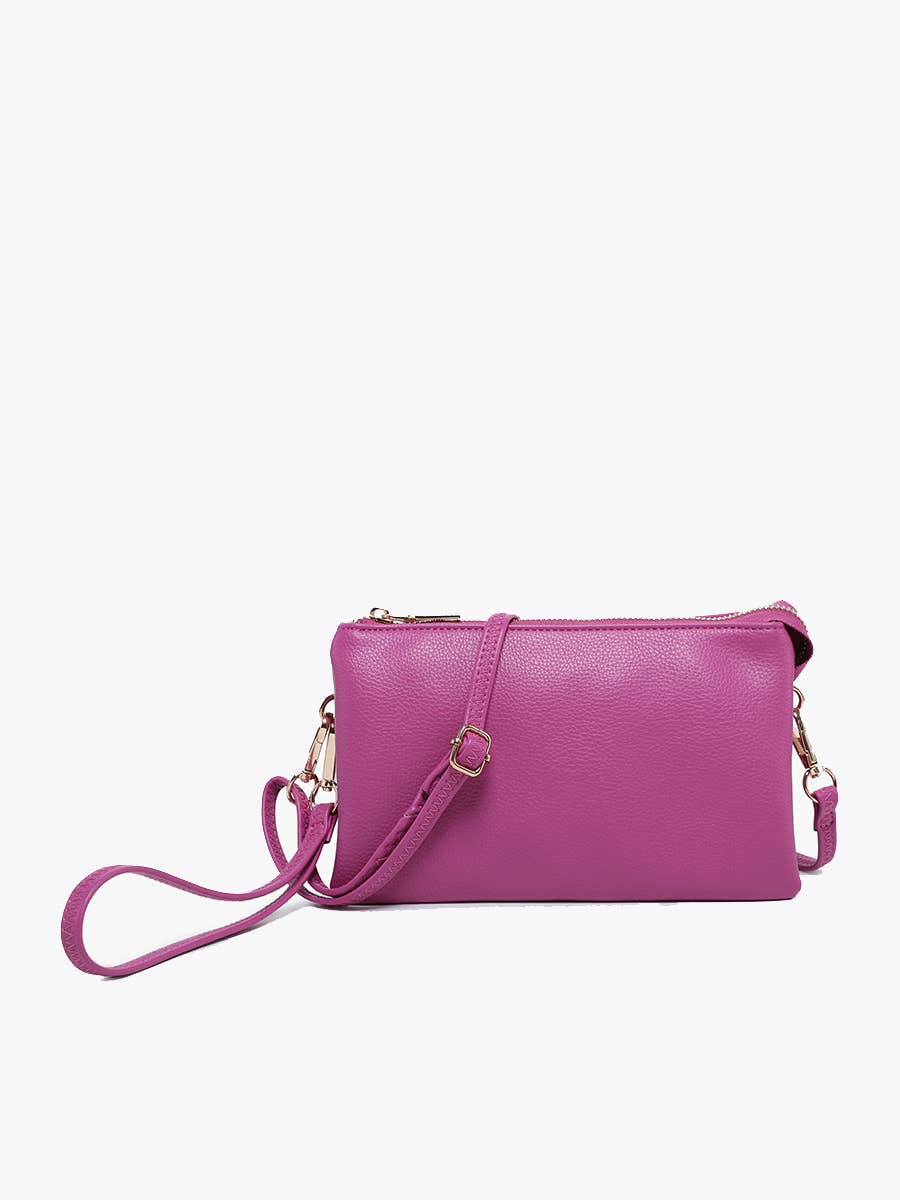 M013 Riley Monogrammable 3 Compartment Crossbody/Wristlet: Rhubarb Purple (9015457972475)