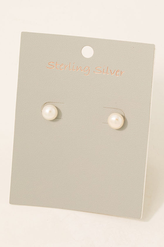 Sterling Silver Pearl Studs (8269838319867)