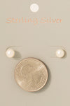 Small Sterling Silver Round Pearl Stud Earrings (8303059828987)