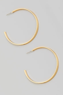  Thin Glat Metallic Hoop Earrings (8303070216443)