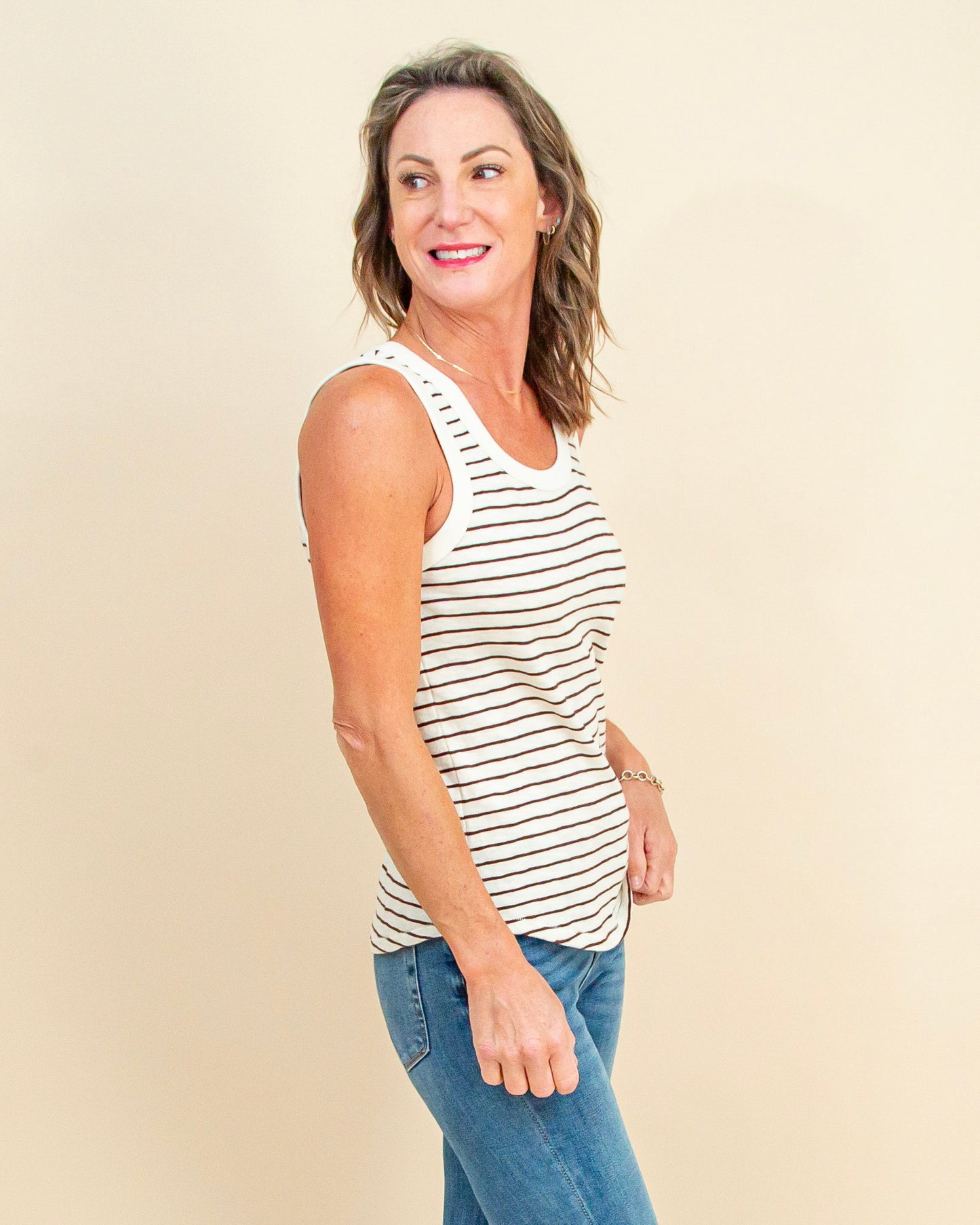 The Perfect Striped Tank in Sandalwood (8977990287611)