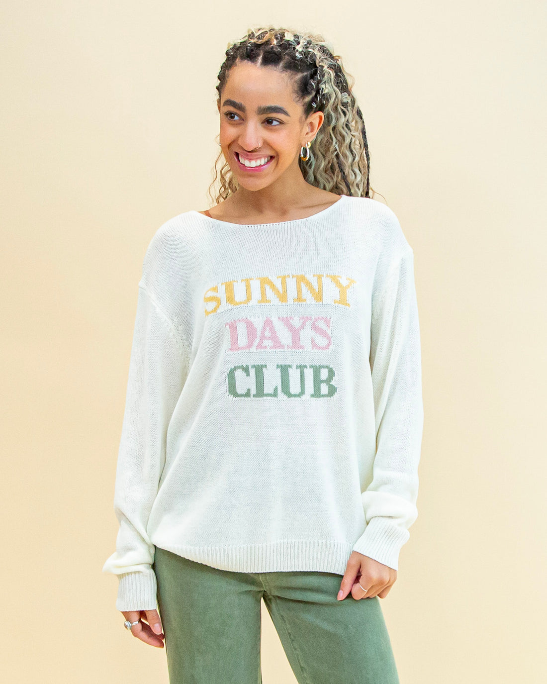  Sunny Days Club Sweater in White (8322865398011)