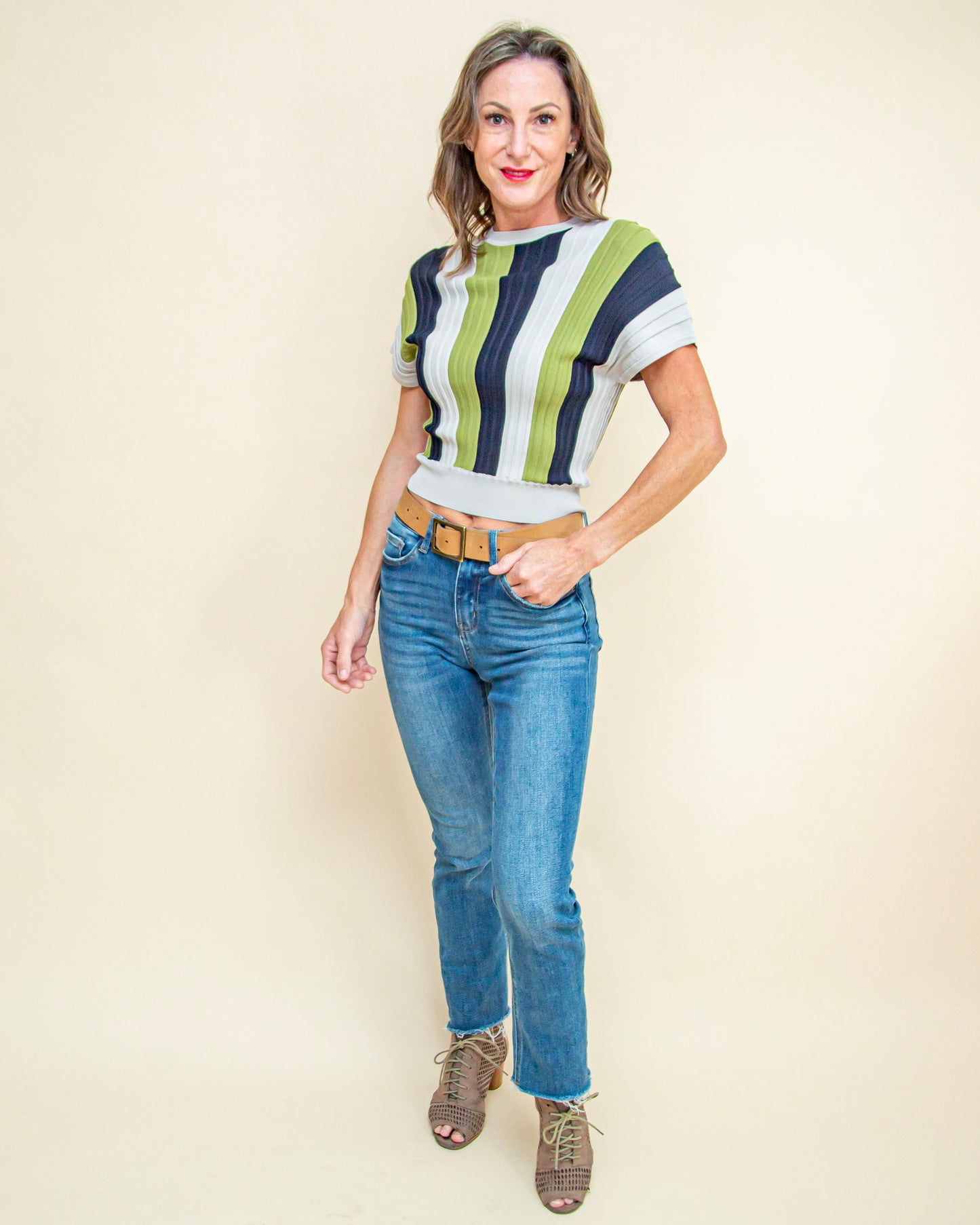 Cool Contrast Top in Navy Multi (9108232110331)