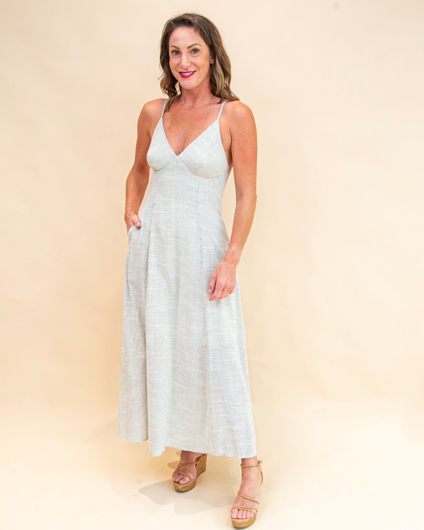 No More Worries Dress in Natural (9038451605755)