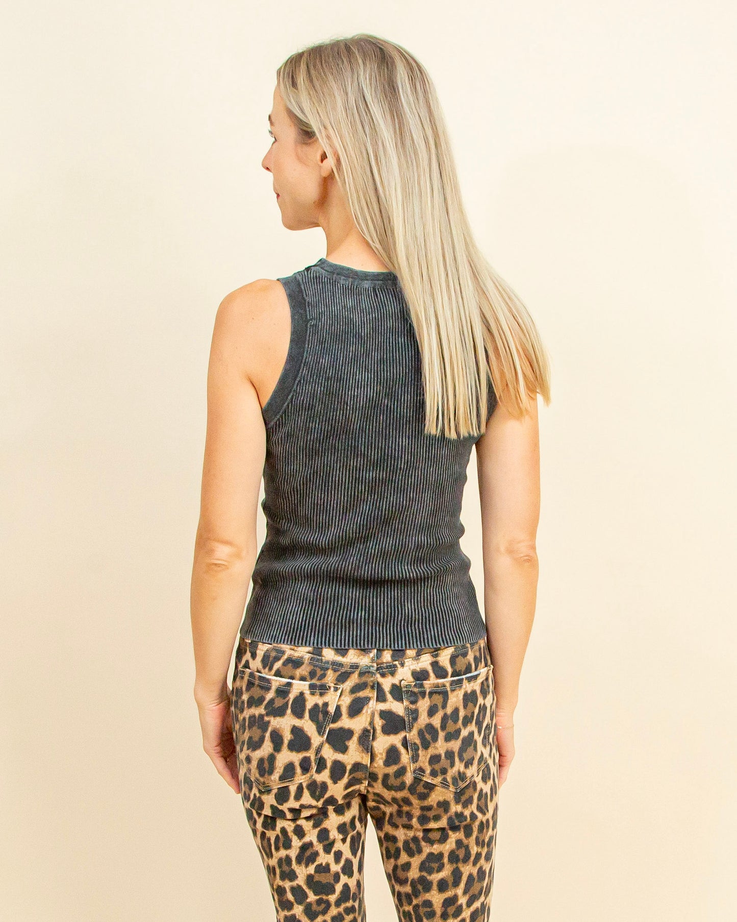 Tank You Very Much Top in Charcoal (9090309521659)