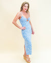 Carita Cocos Floral Midi Dress in Blue Wave (8323508142331)