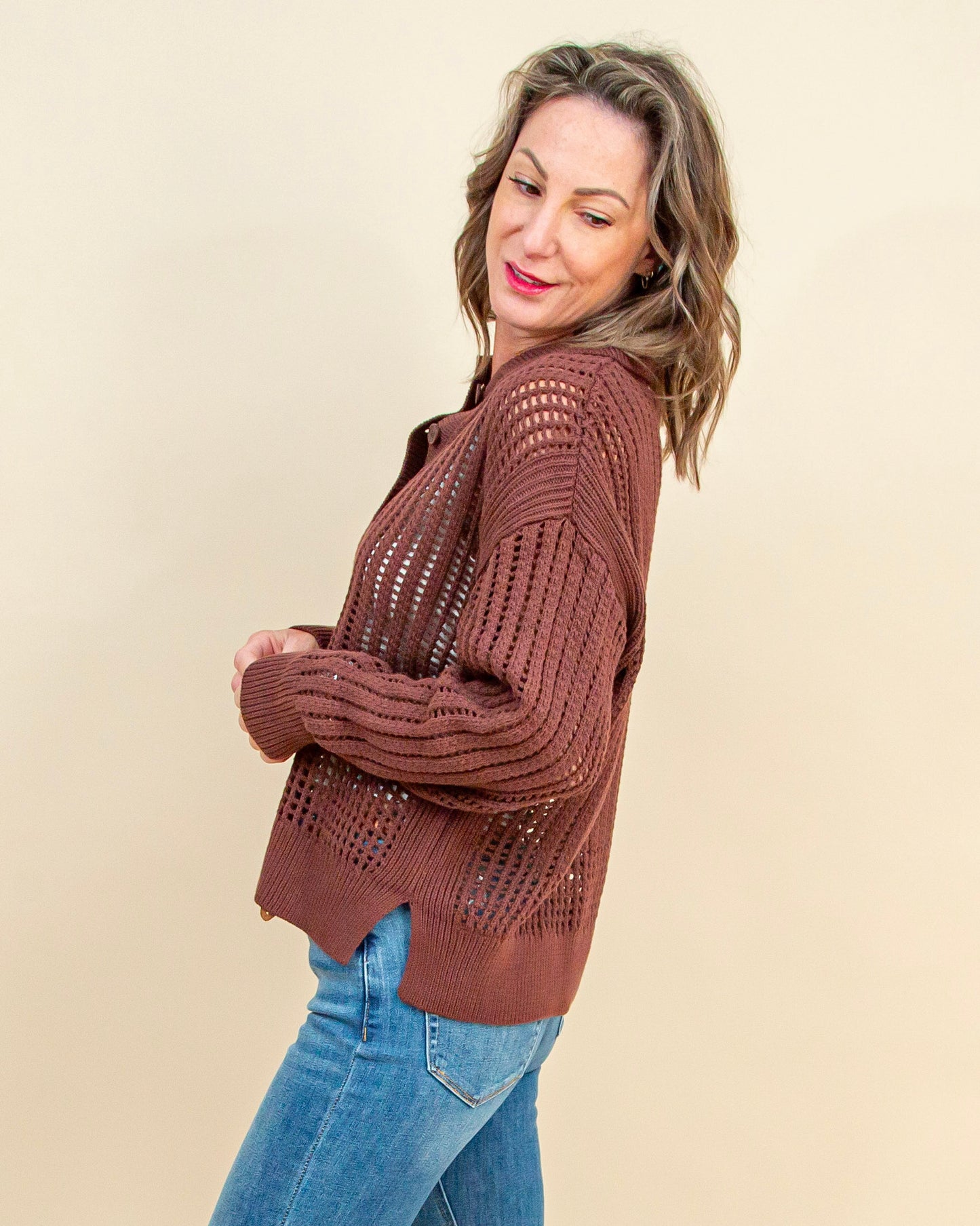 Looking Glass Polo Sweater in Sandalwood (8977990385915)
