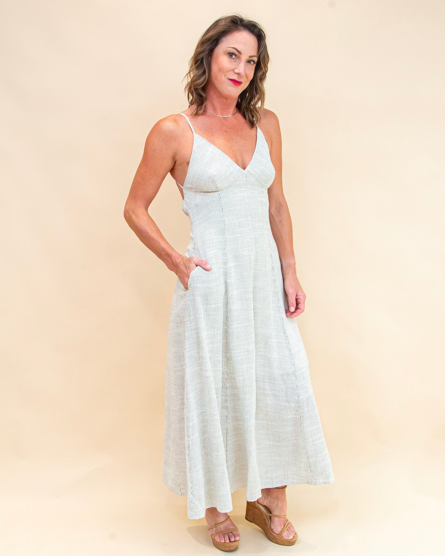 No More Worries Dress in Natural (9038451605755)