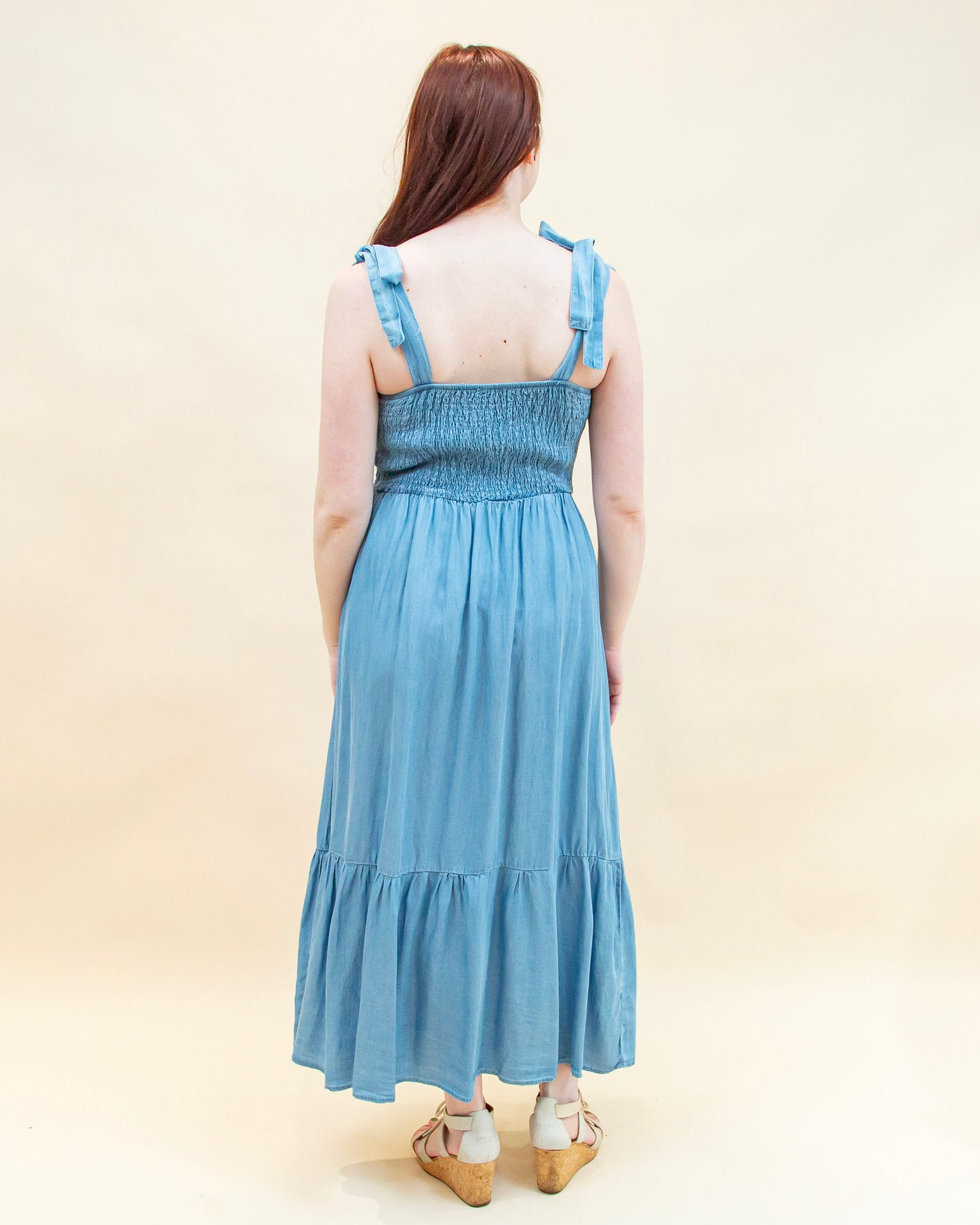 Sure to Charm Dress in Chambray (8955518746875)