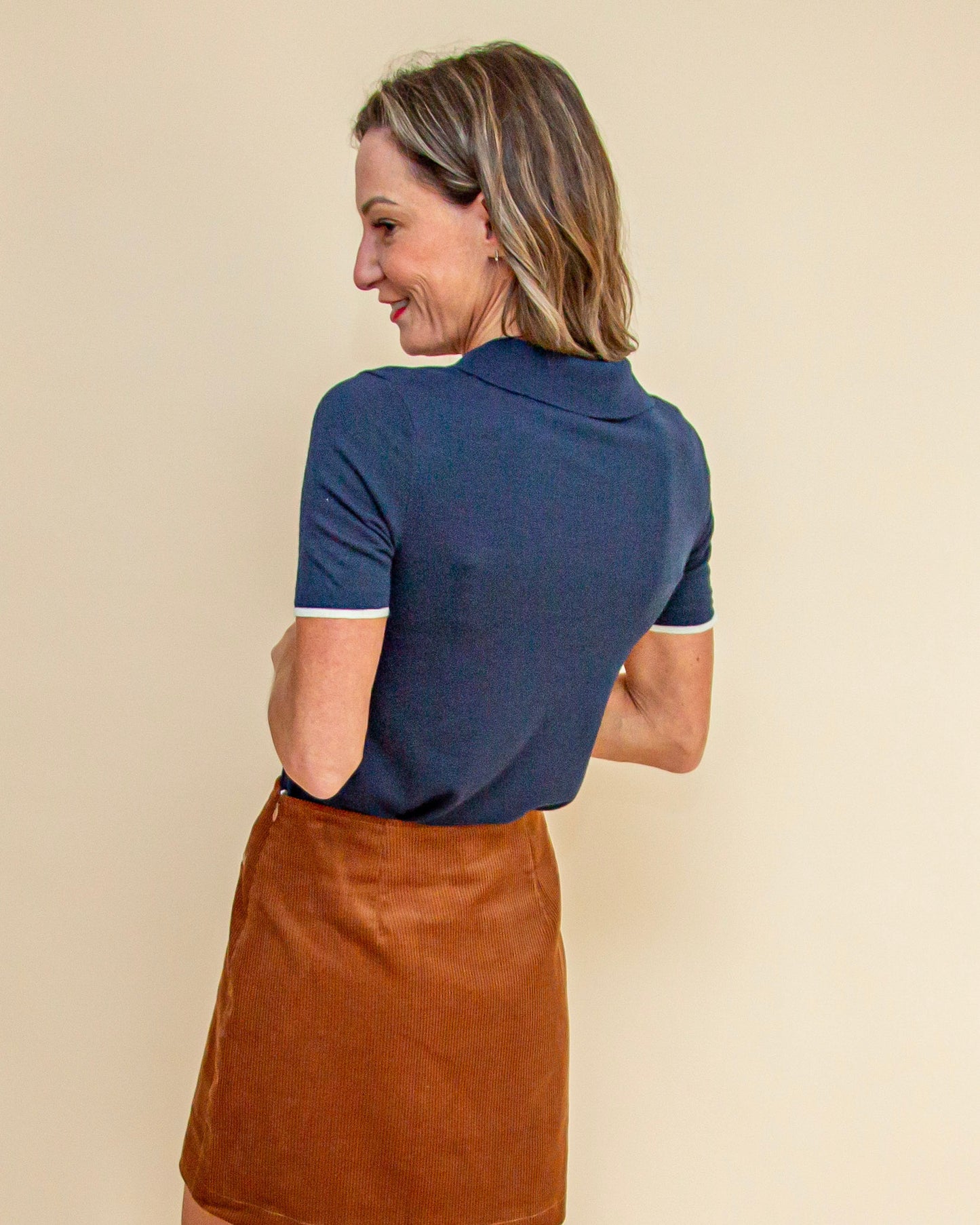 Always With You Sweater Top in Navy (9108232175867)