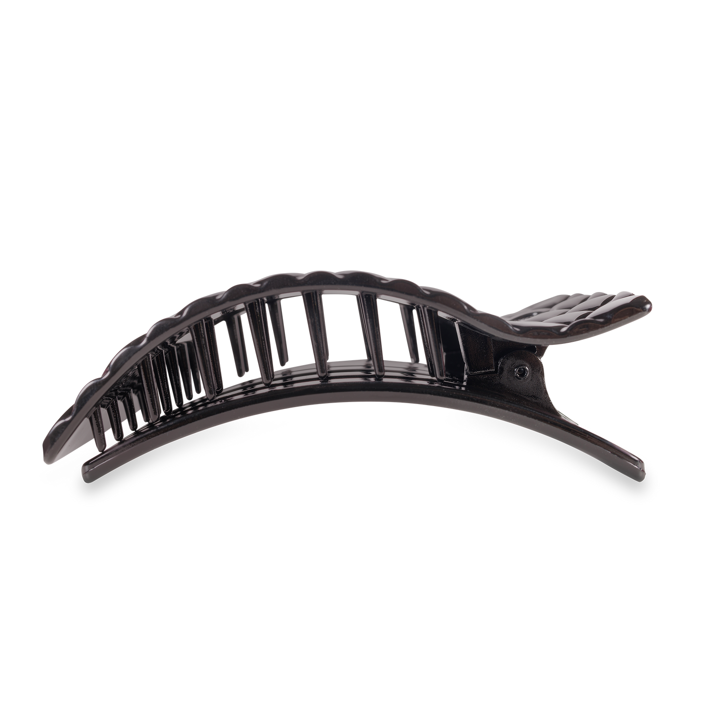 Flat Rectangle Hair Clip | Large | Jet Black Quilted (9100171608315)