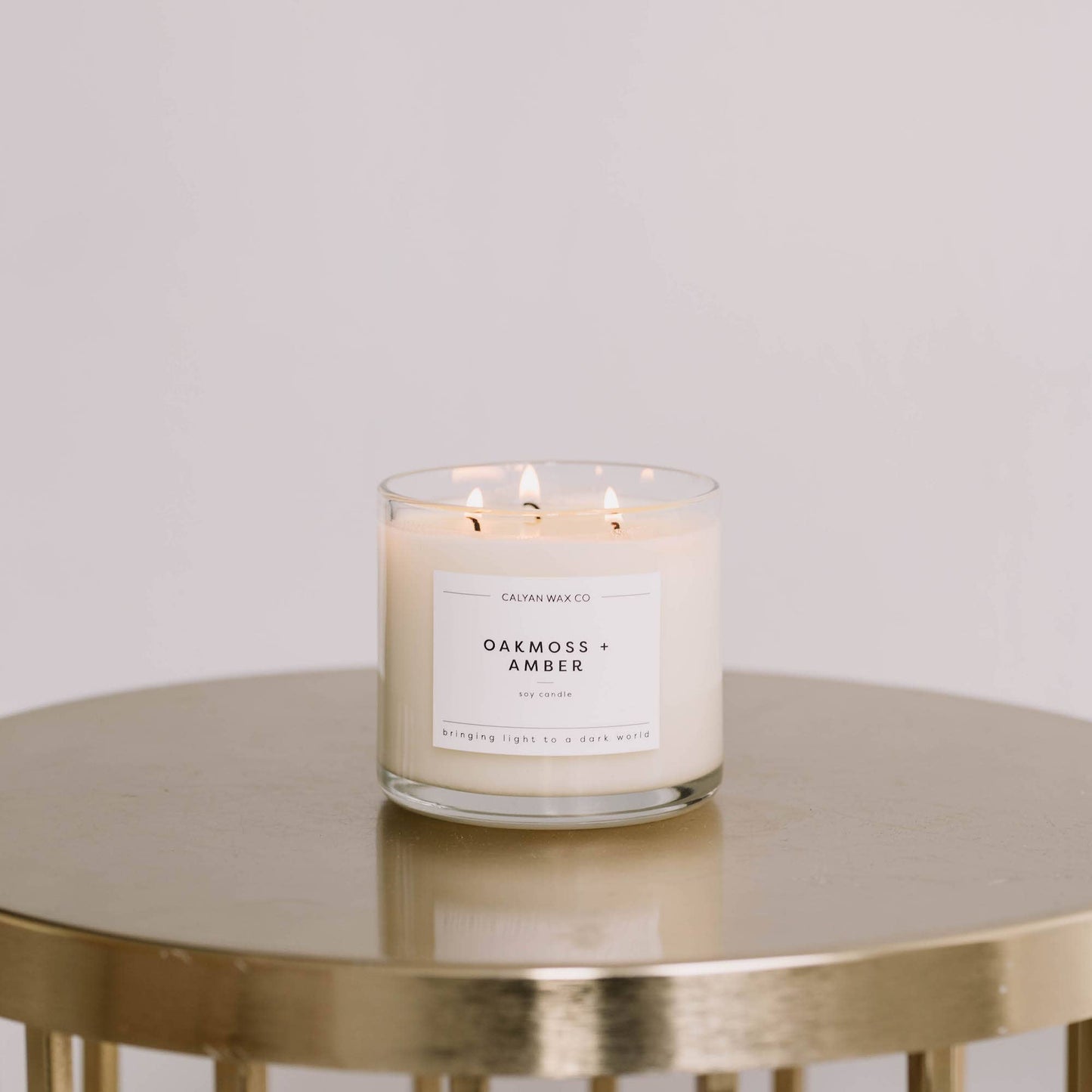 Oakmoss + Amber - 3 Wick Clear Glass Tumbler Soy Candle (8921850020091)