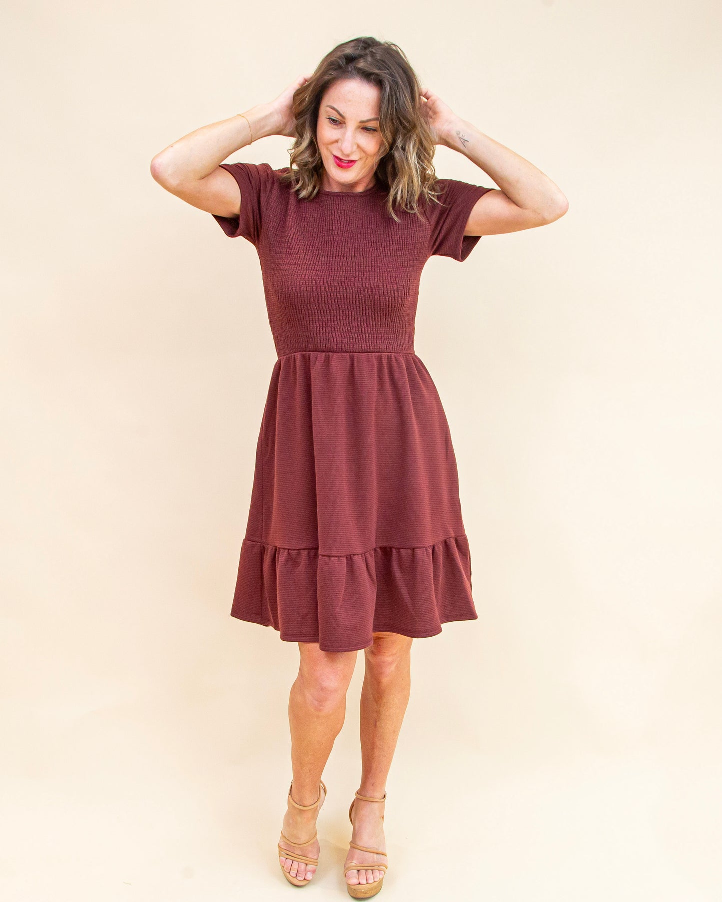 Berry In Love Dress in Burgundy (9065190129915)