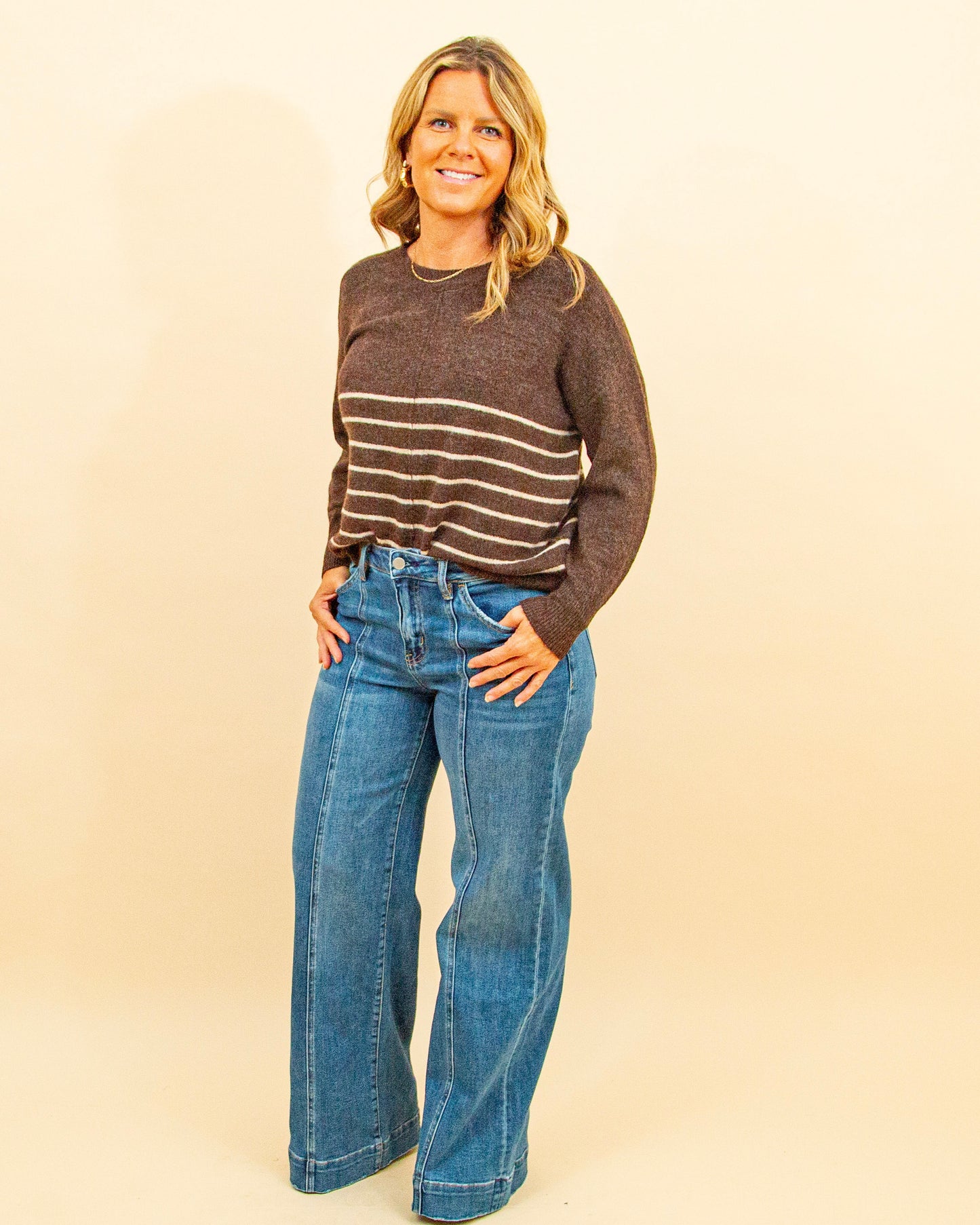 Straight To It Sweater in Brown (9102460092667)