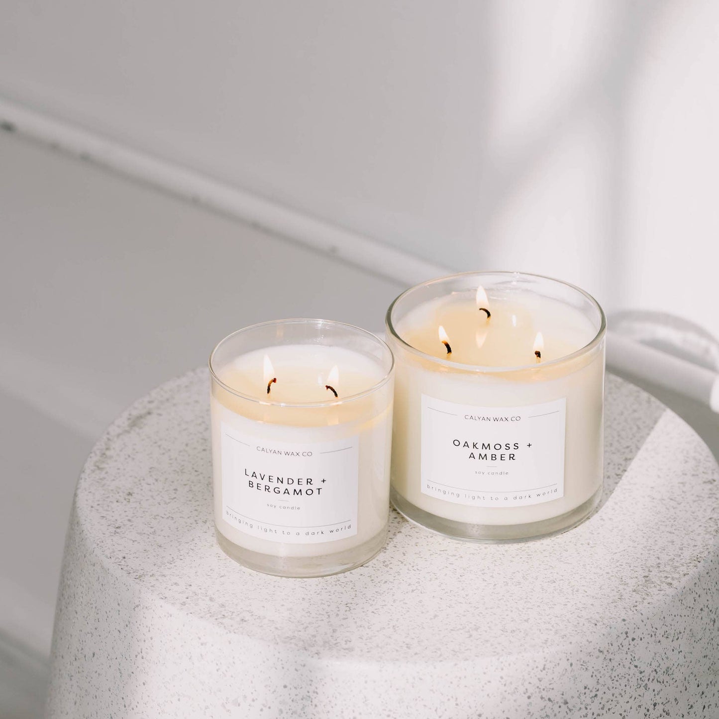 Oakmoss + Amber - 3 Wick Clear Glass Tumbler Soy Candle (8921850020091)