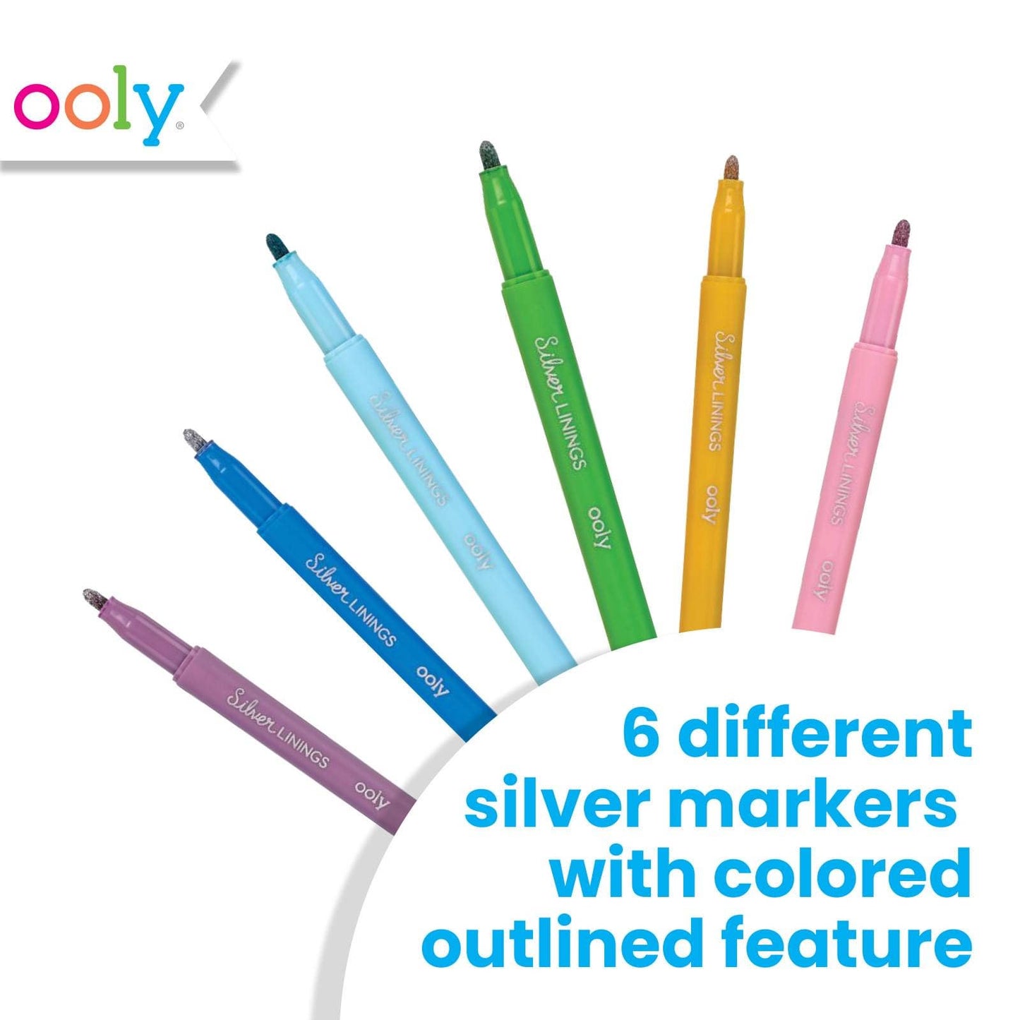 Silver Linings Outline Markers - Set of 6 (8912308830459)