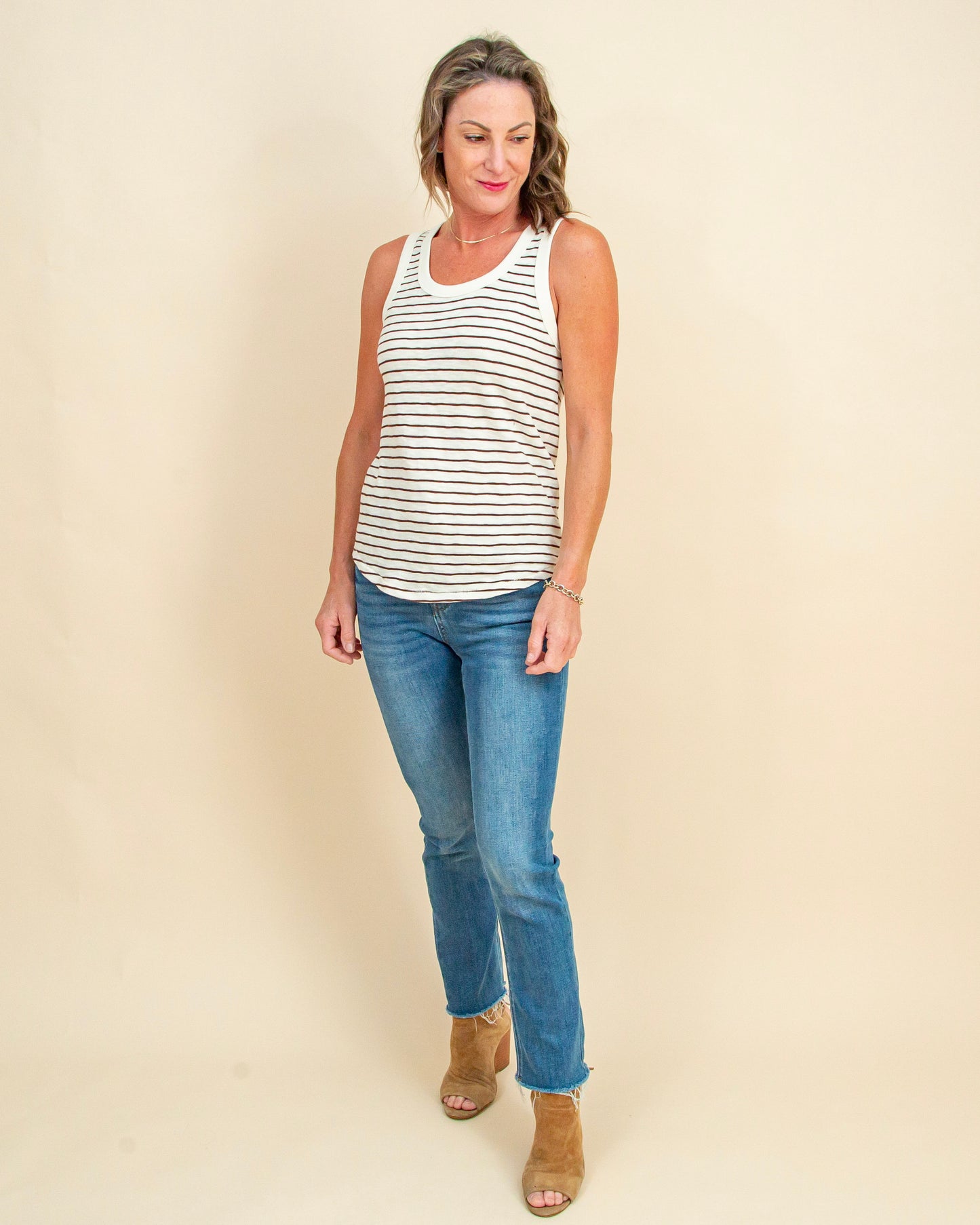 The Perfect Striped Tank in Sandalwood (8977990287611)
