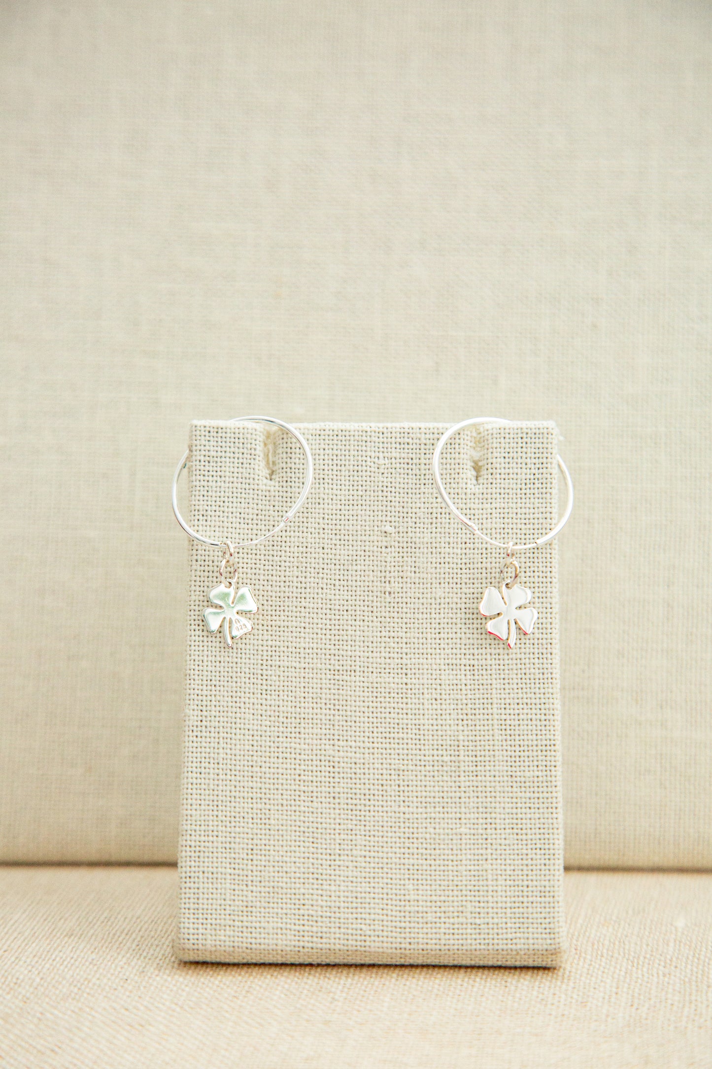 Hannah's Hoops - Sterling Silver 25mm w/ Sterling Shamrock (8894516166907)