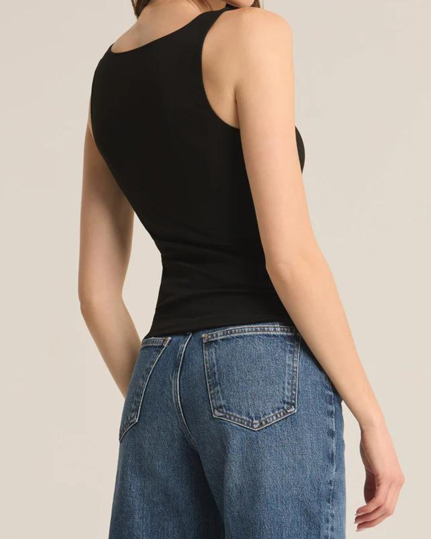Avala V-Neck So Smooth Top in Black (8323520758011)