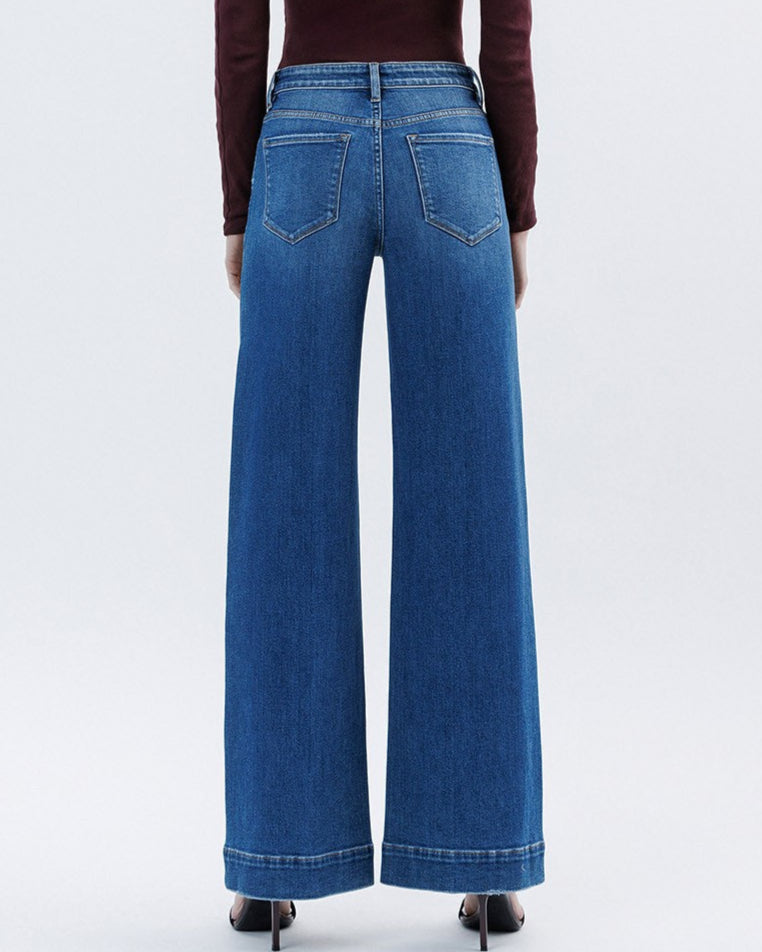 Moon Bar High Rise Trouser Wide Leg Jeans (9090309849339)