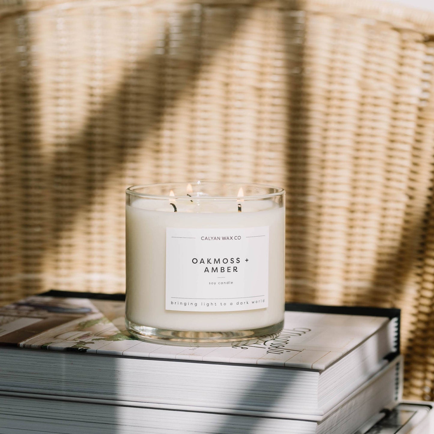 Oakmoss + Amber - 3 Wick Clear Glass Tumbler Soy Candle (8921850020091)