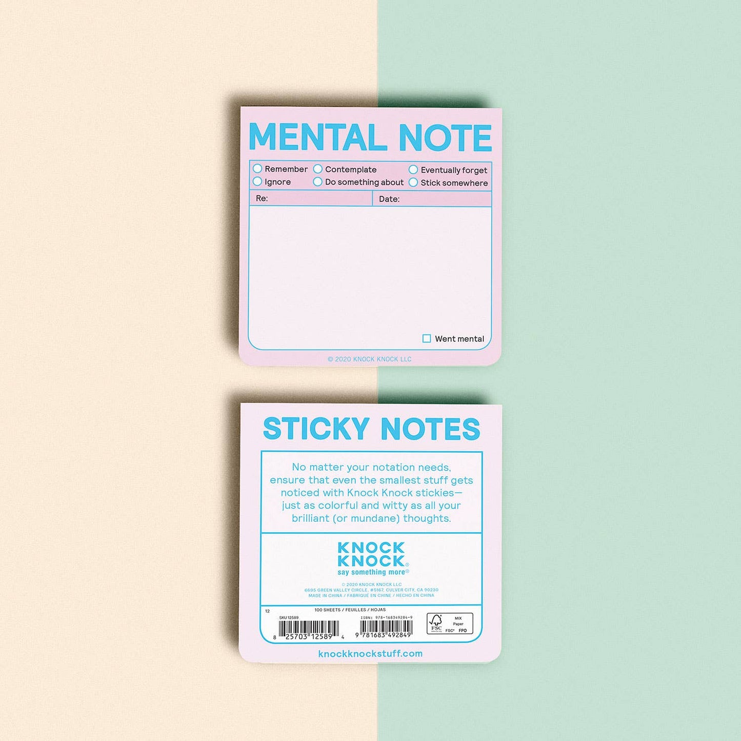Mental Note Sticky Notes (Pastel Version) (8907322458363)