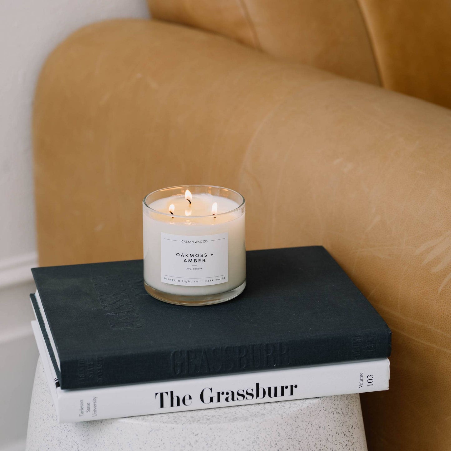 Oakmoss + Amber - 3 Wick Clear Glass Tumbler Soy Candle (8921850020091)