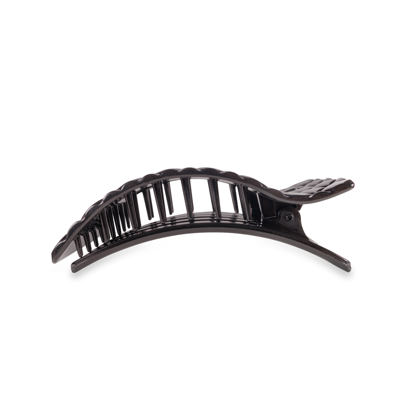 Flat Rectangle Hair Clip | Medium | Jet Black Quilted (9100171477243)