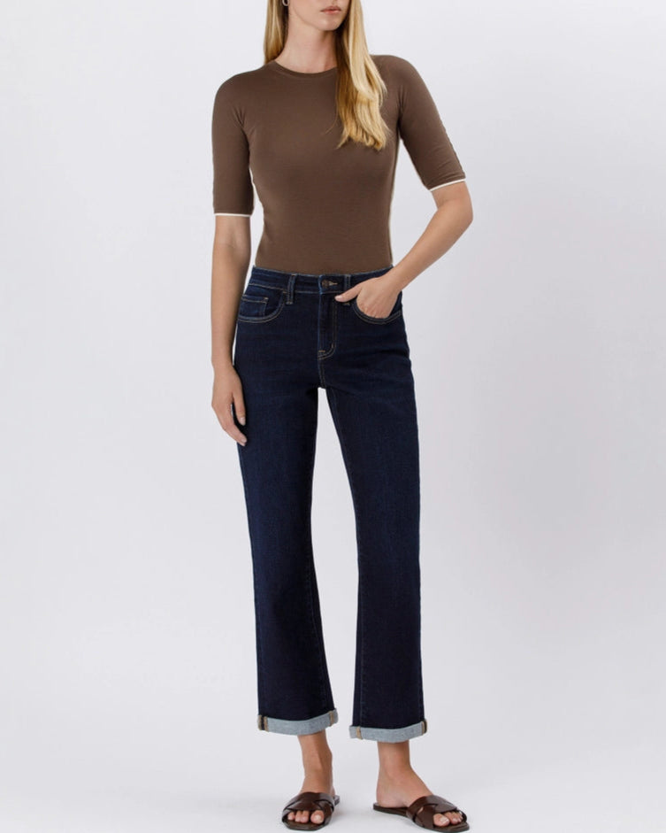 Time Away High Rise Cuffed Straight Jeans (9090309914875)
