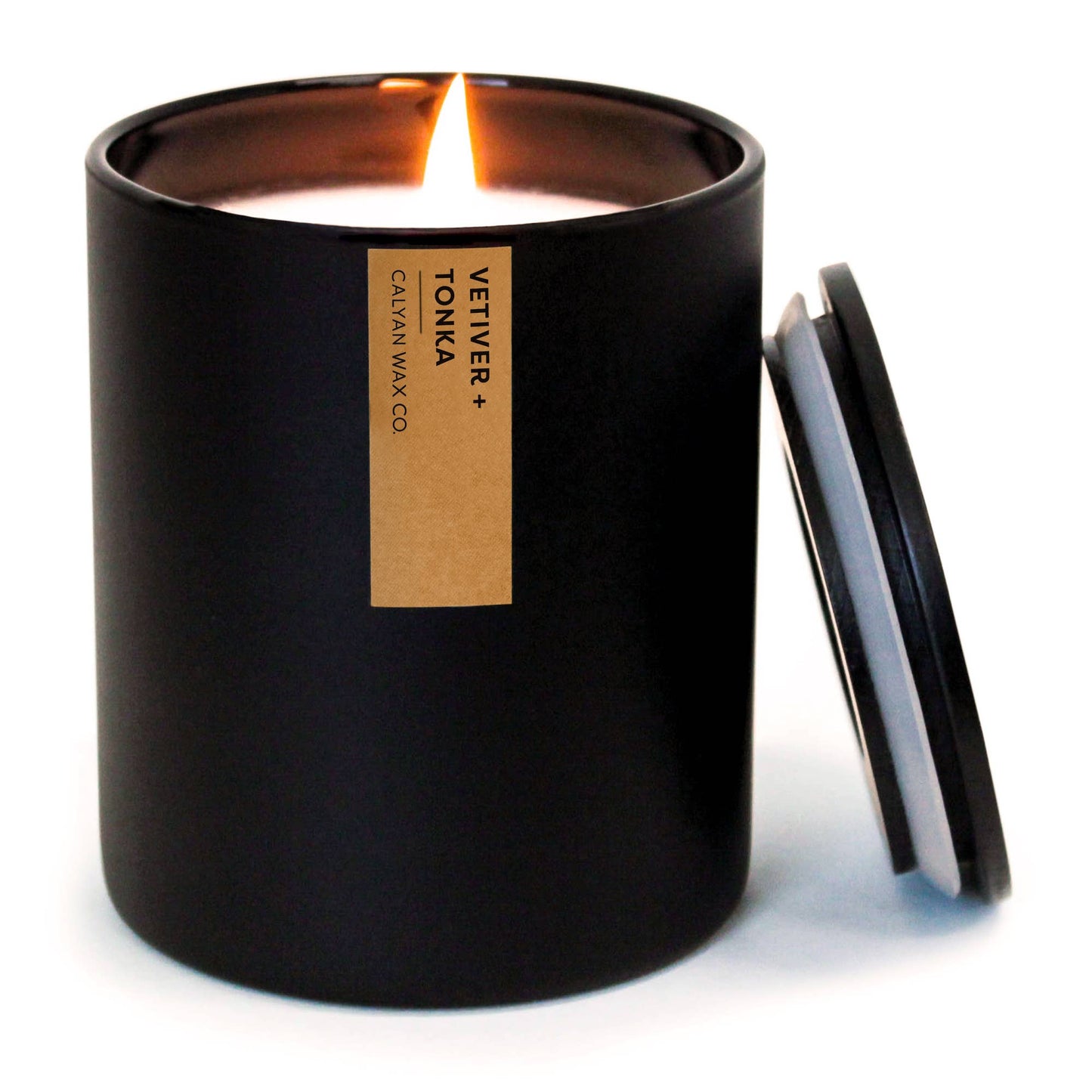 Vetiver + Tonka - Matte Black Tumbler Soy Candle (8893107241211)