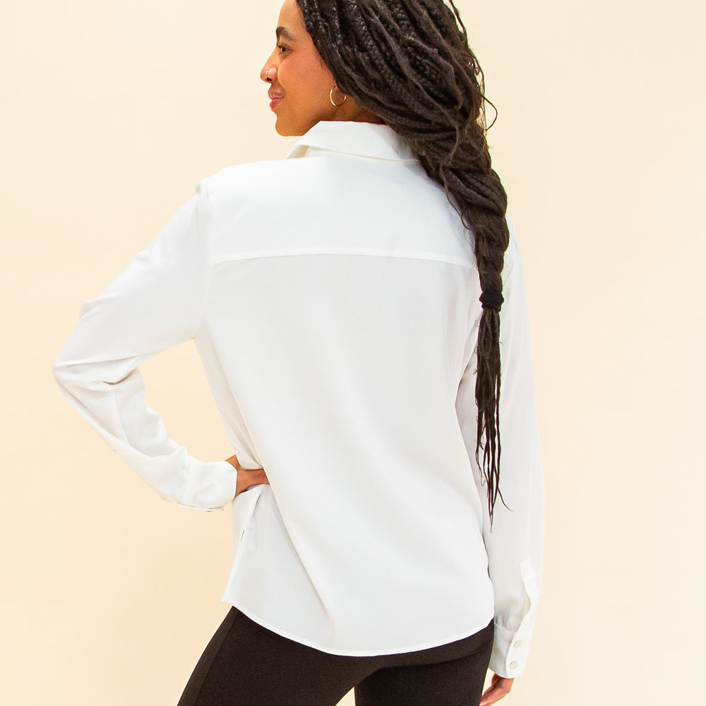 Workday Chic Shirt in Off White (8768866943227)