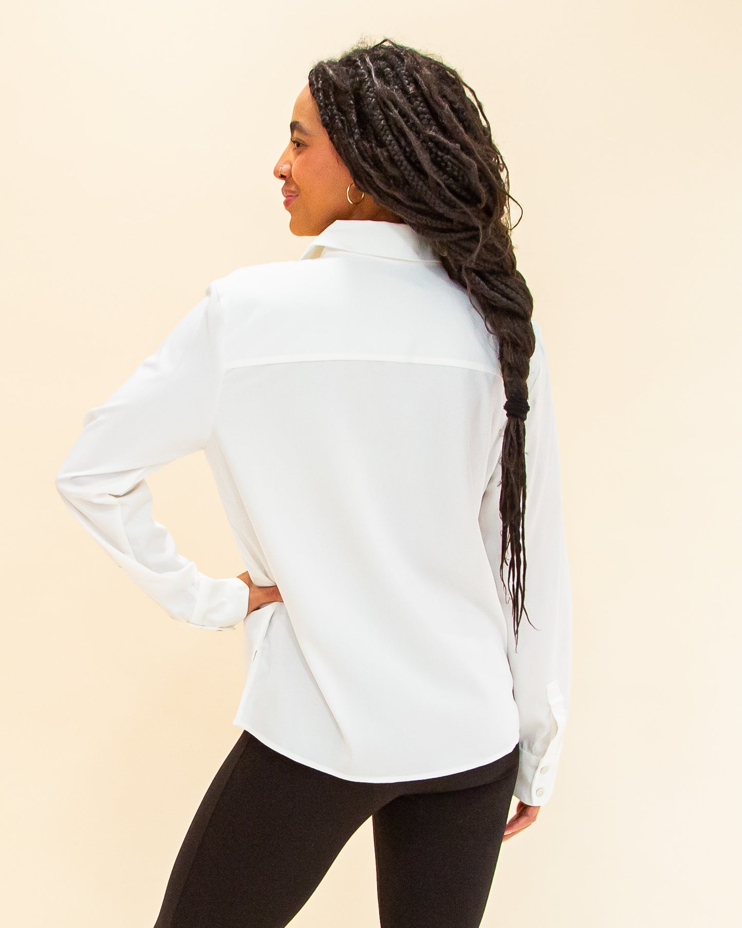 Workday Chic Shirt in Off White (8768866943227)