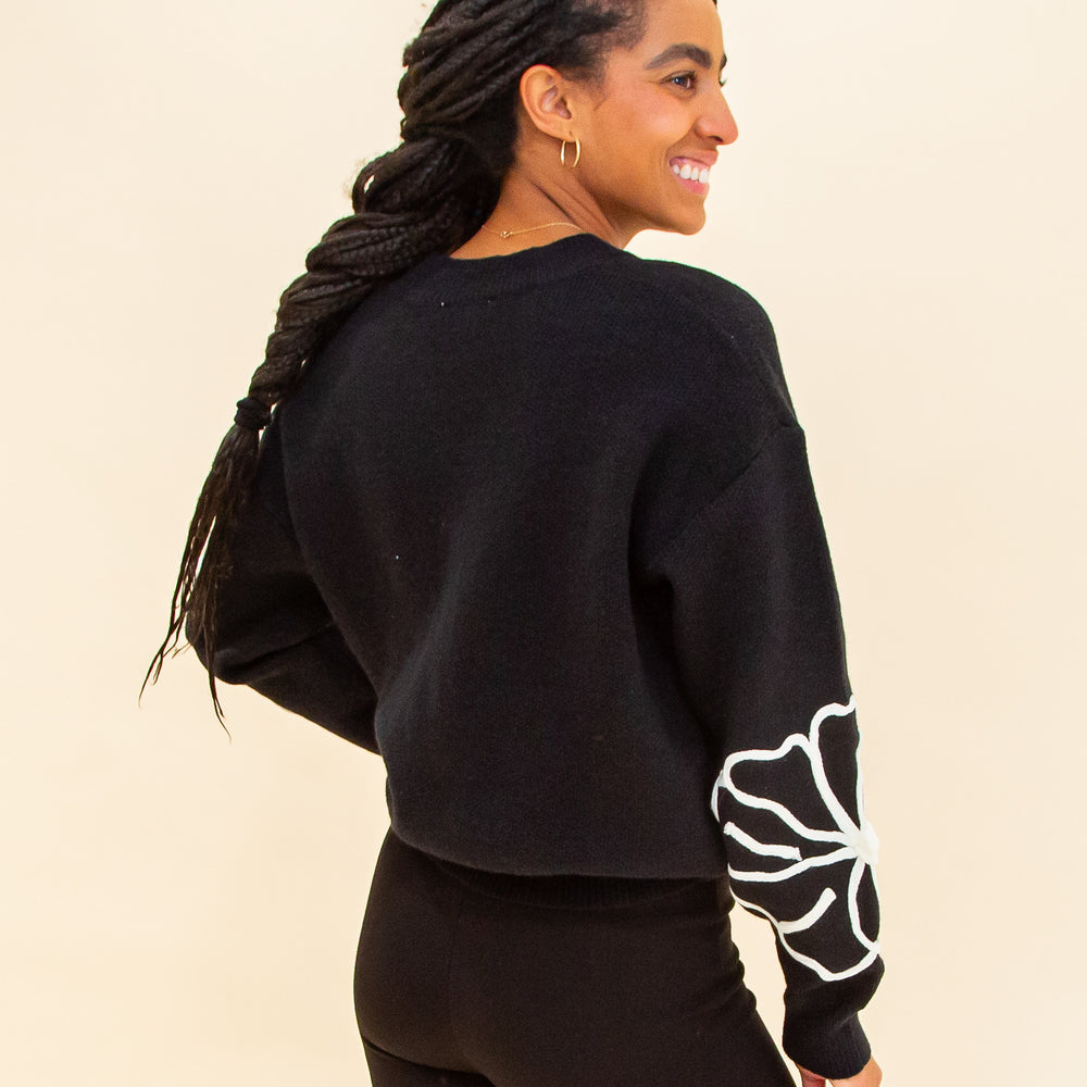 
                  
                    Midnight Blossoms Sweater in Black/Cream (8770500919547)
                  
                