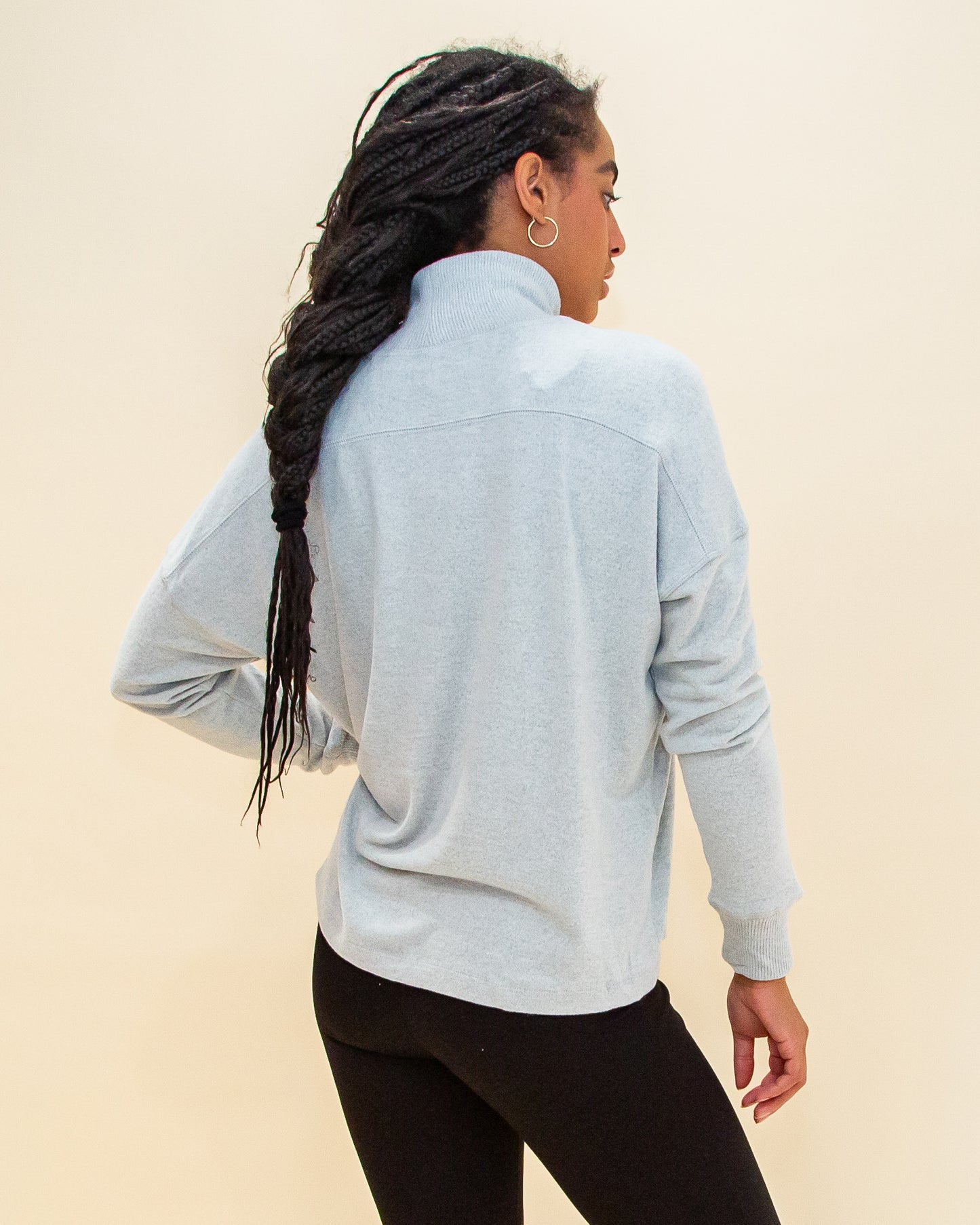 Everyday Ease Turtleneck Top in Heather Grey (8768866746619)