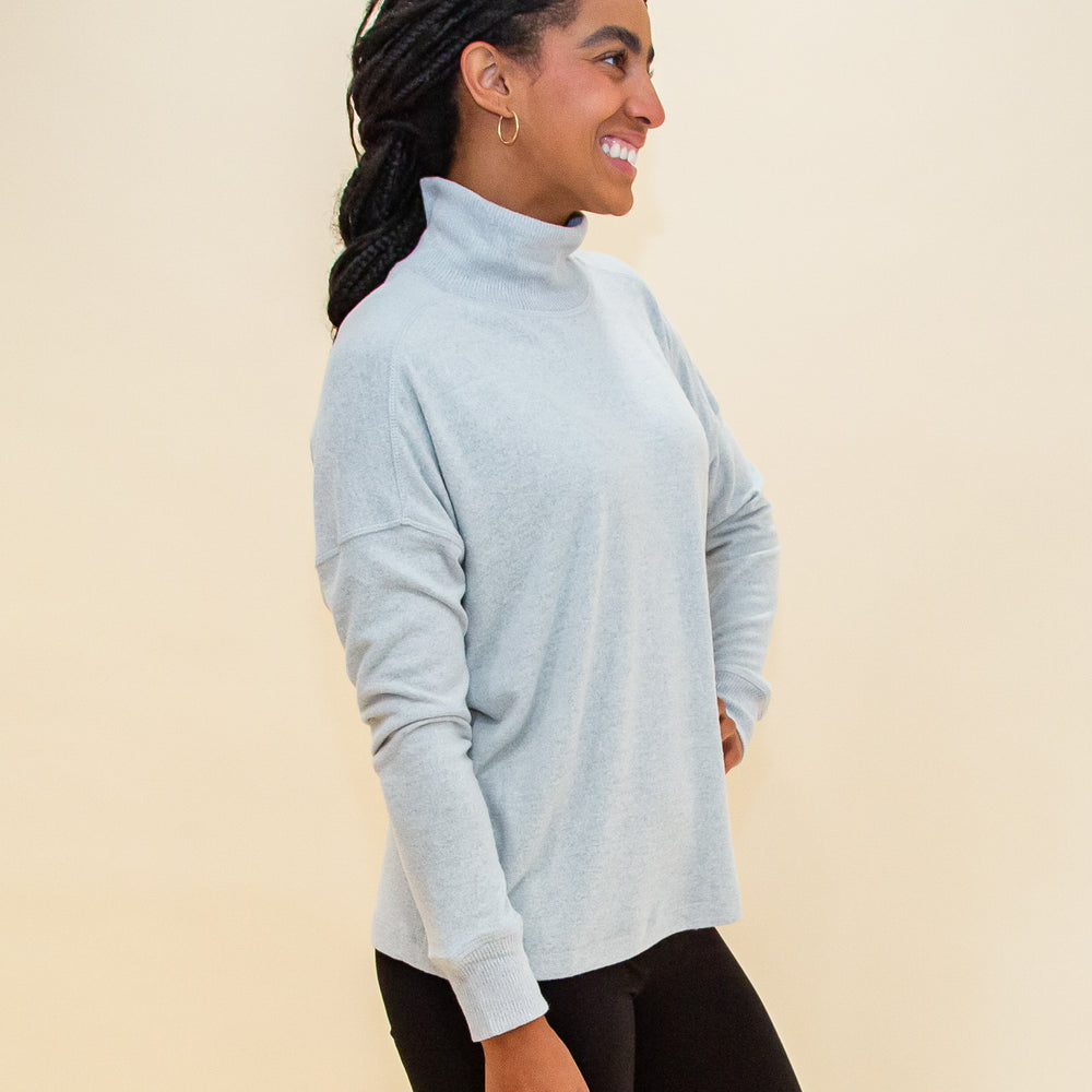 
                      
                        Everyday Ease Turtleneck Top in Heather Grey (8768866746619)
                      
                    