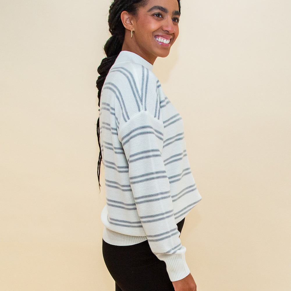 Smart Stripes Sweater in Ivory (8768868450555)