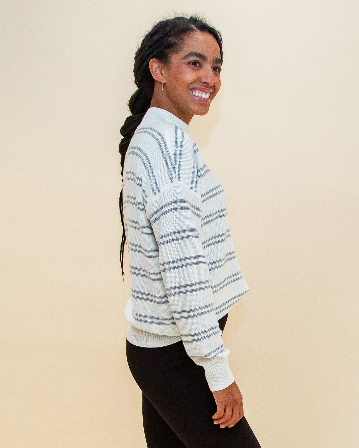 Smart Stripes Sweater in Ivory (8768868450555)