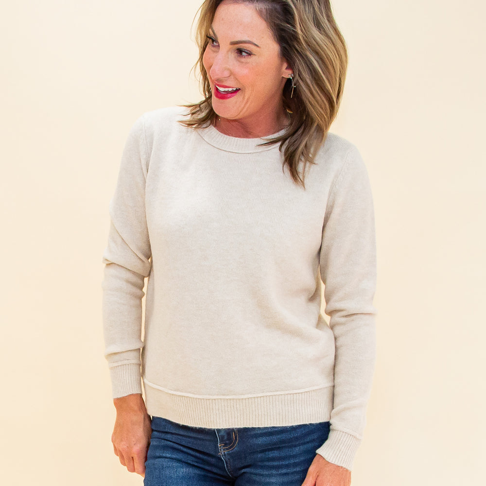 Classic Charm Sweater in Cream (8768867238139)