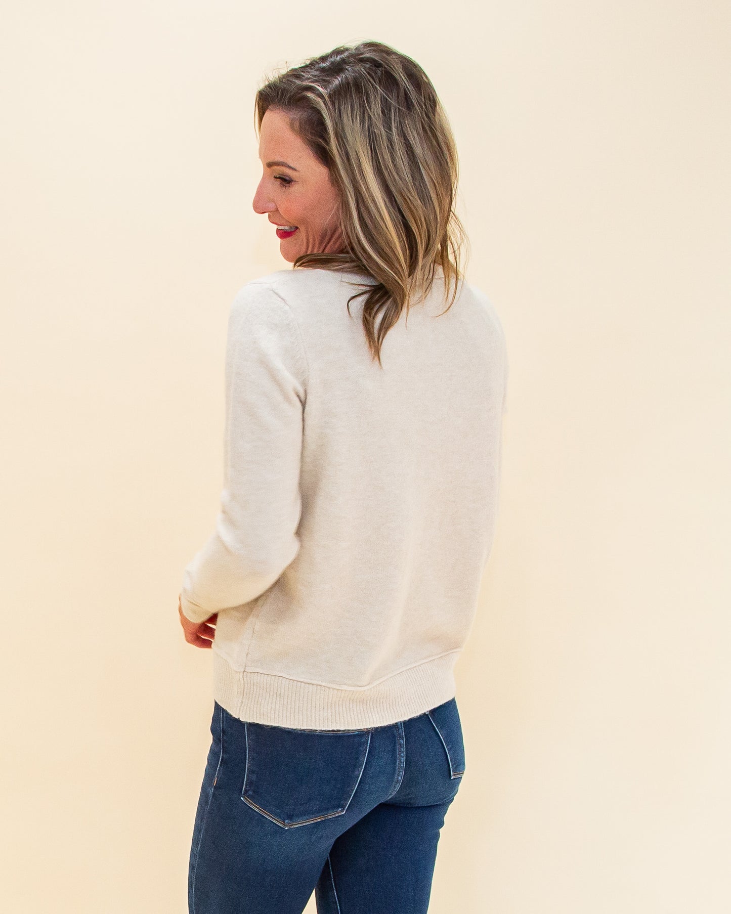 Classic Charm Sweater in Cream (8768867238139)