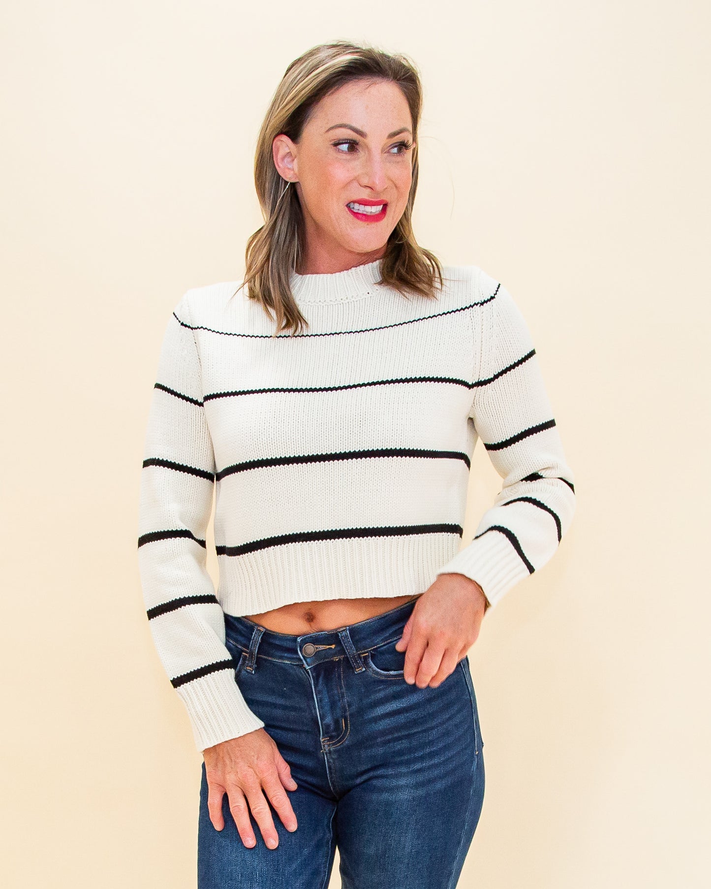 Milan Stripe Sweater in Natural (8323545006331)