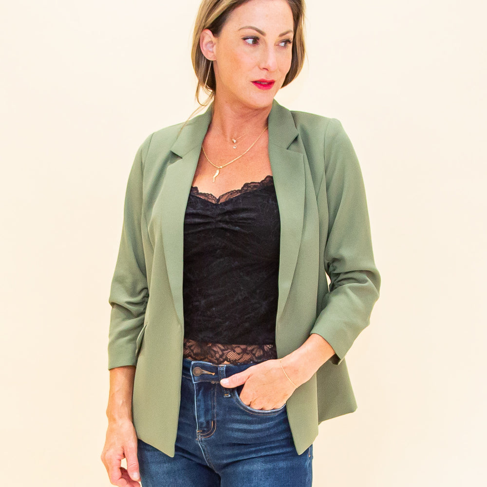 Monday Mood Blazer in Olive (8775052951803)