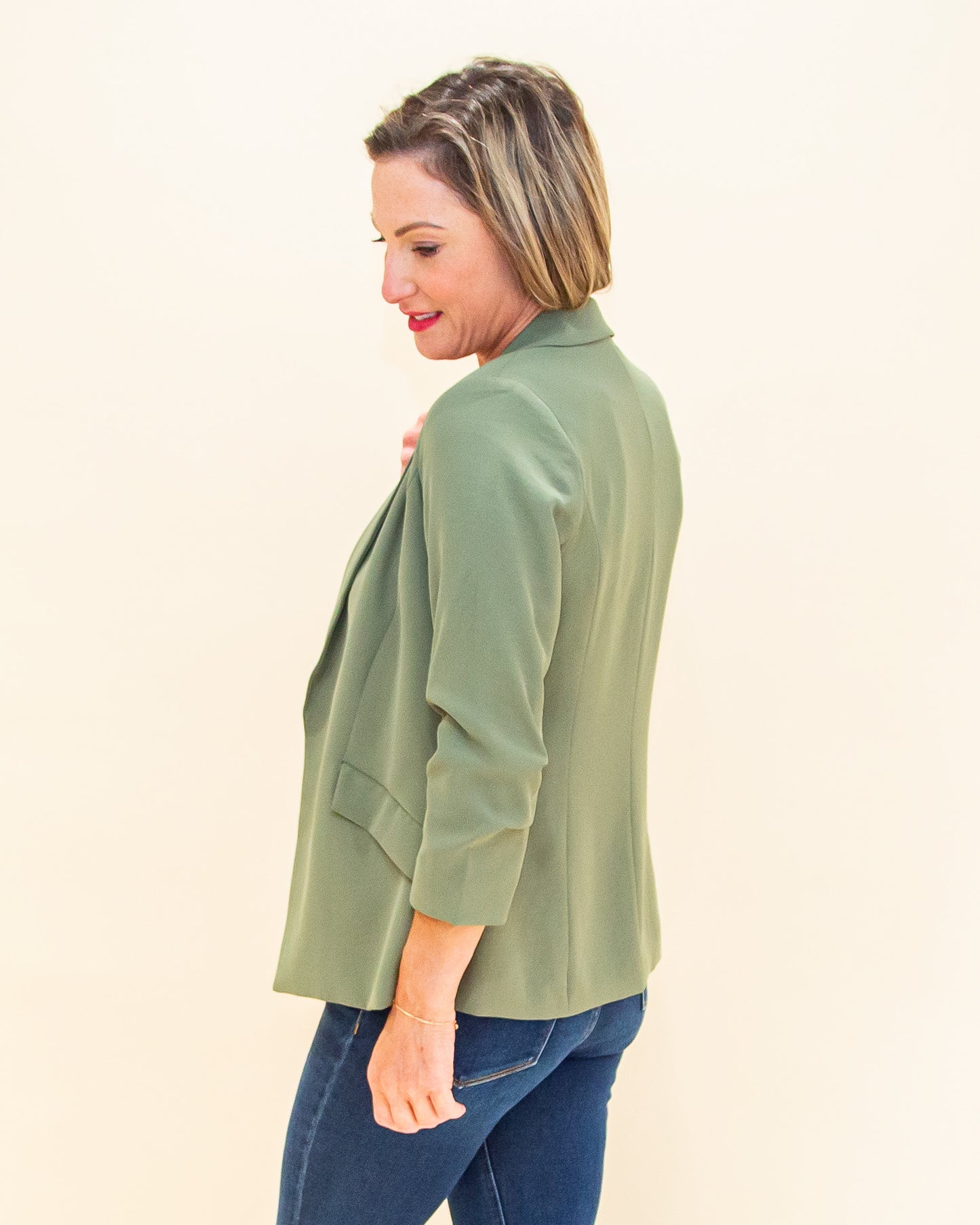 Monday Mood Blazer in Olive (8775052951803)